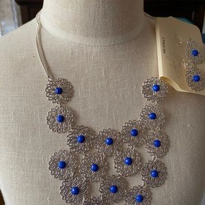 Silver and blue necklace